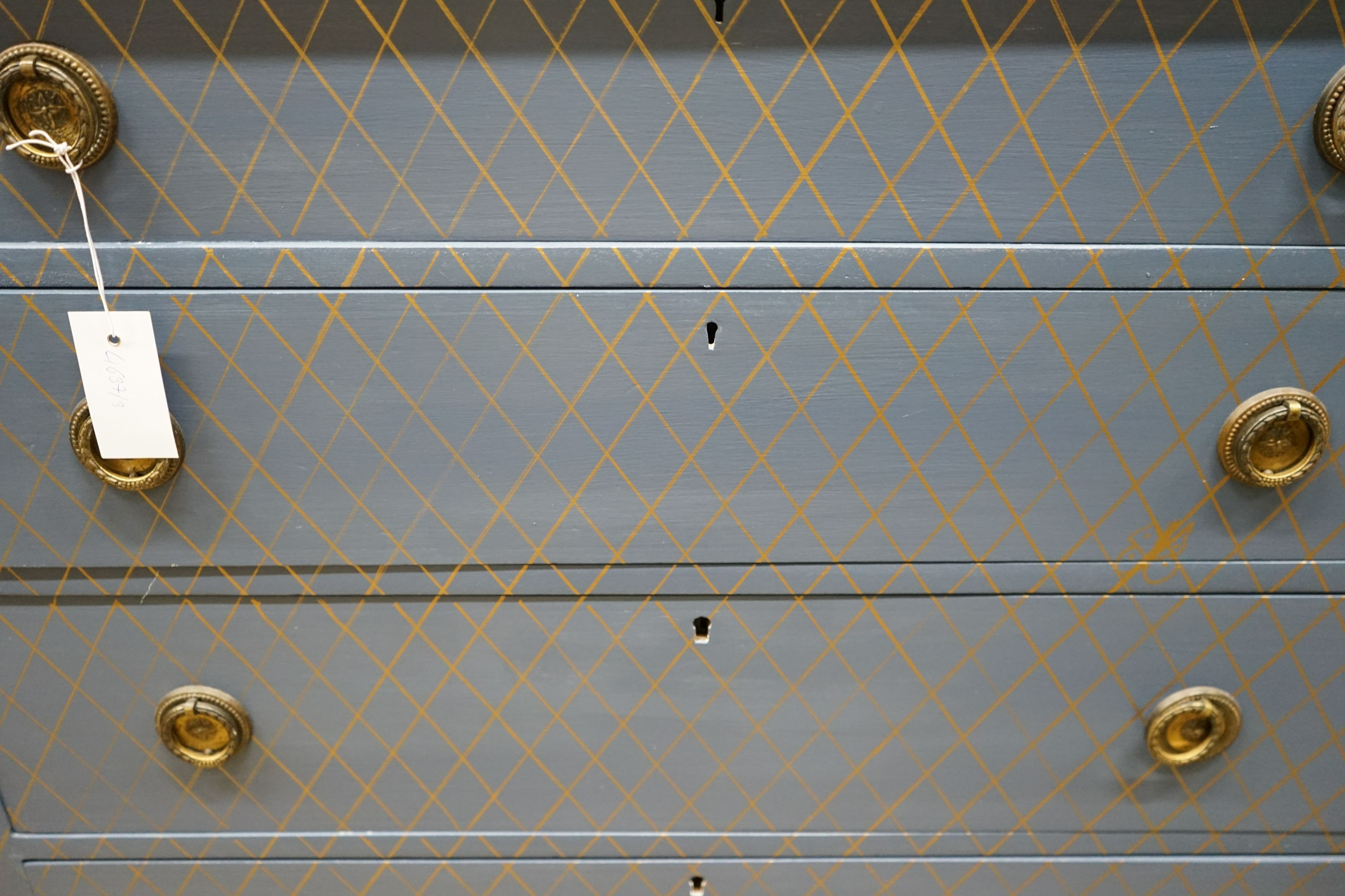 An early 20th century and later painted chest of four drawers, width 91cm, depth 50cm, height 98cm